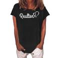 Realtor Real Estate Agent Heart House Rent Broker Gift Gift For Womens Women's Loosen Crew Neck Short Sleeve T-Shirt Black