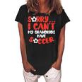 Sorry Cant Grandkids Soccer Football Family Grandma Grandpa Women's Loosen Crew Neck Short Sleeve T-Shirt Black