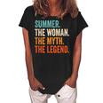 Summer The Woman The Myth The Legend First Name Summer Women's Loosen Crew Neck Short Sleeve T-Shirt Black