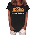 Team Jesus Lifetime Member Gifts For Jesus Lovers Men Women Women's Loosen Crew Neck Short Sleeve T-Shirt Black