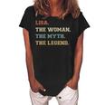 The Name Is Lisa The Woman Myth And Legend Varsity Style Women's Loosen Crew Neck Short Sleeve T-Shirt Black