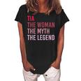 Tia The Woman Myth Legend Personalized Name Birthday Gift Women's Loosen Crew Neck Short Sleeve T-Shirt Black