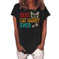 Vintage Best Cat Nanny Ever Family Pet Kitten Lover Gift For Womens Women's Loosen Crew Neck Short Sleeve T-Shirt Black