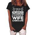 Worlds Greatest Wife Best Wife Ever Women's Loosen Crew Neck Short Sleeve T-Shirt Black