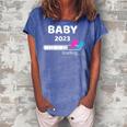 Baby 2023 Loading Pregnancy Mom To Be Gift For Womens Women's Loosen Crew Neck Short Sleeve T-Shirt Blue