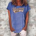 Baseball Mom Best Mama Cute Throwback Design Classic Gift For Womens Women's Loosen Crew Neck Short Sleeve T-Shirt Blue