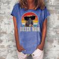 Boxer Mom Vintage Funny Boxer Dog Owner Gift For Womens Women's Loosen Crew Neck Short Sleeve T-Shirt Blue