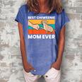 Chiweenie Dog Mom Best Chiweenie Mom Ever Women's Loosen Crew Neck Short Sleeve T-Shirt Blue