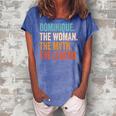 Dominique The Woman The Myth The Legend First Name Dominique Women's Loosen Crew Neck Short Sleeve T-Shirt Blue