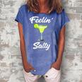 Feelin Salty Funny Cinco De Mayo Margarita T Women Gift For Womens Women's Loosen Crew Neck Short Sleeve T-Shirt Blue
