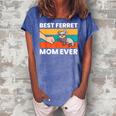 Ferret Mama Best Ferret Mom Ever Animal Funny Ferret Women's Loosen Crew Neck Short Sleeve T-Shirt Blue