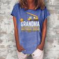 Grandma Birthday Crew Construction Birthday Women's Loosen Crew Neck Short Sleeve T-Shirt Blue