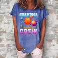 Grandma Birthday Crew Outer Space Planets Family Bday Party Women's Loosen Crew Neck Short Sleeve T-Shirt Blue