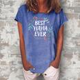 Greek Grandma Greece Granny Best Yiayia Ever Women's Loosen Crew Neck Short Sleeve T-Shirt Blue
