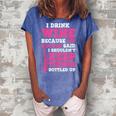 I Drink Wine Because My Doctor Said Winemaker Gift For Womens Women's Loosen Crew Neck Short Sleeve T-Shirt Blue