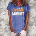 Im The Grand Mummy Funny Grandma Family Halloween Women's Loosen Crew Neck Short Sleeve T-Shirt Blue
