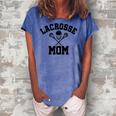 Lacrosse Mom | Lax Sports | Cute Laxer Mother Gift Idea Gift For Womens Women's Loosen Crew Neck Short Sleeve T-Shirt Blue