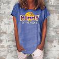 Mommy Of Rookie 1St Birthday Basketball Theme Matching Party Gift For Womens Women's Loosen Crew Neck Short Sleeve T-Shirt Blue