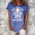 My Favorite Baseball Player Calls Me Grammie Outfit Baseball Gift For Womens Women's Loosen Crew Neck Short Sleeve T-Shirt Blue