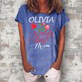 Personalized Named Gifts For Mothers With Olivia Name Gift For Womens Women's Loosen Crew Neck Short Sleeve T-Shirt Blue