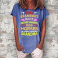 Real Grandmas Bake Awesome Grandmas Ride Horses Colt Gift For Womens Women's Loosen Crew Neck Short Sleeve T-Shirt Blue