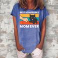 Schipperke Dog Owner Mom Best Schipperke Mom Ever Women's Loosen Crew Neck Short Sleeve T-Shirt Blue