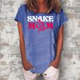 Snake Mom Mother Flowers Rattlesnake Python Cobra Gift Gift For Womens Women's Loosen Crew Neck Short Sleeve T-Shirt Blue