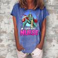 Super Hero Nurse Happy Nurse Week Medicine Professional Gift For Womens Women's Loosen Crew Neck Short Sleeve T-Shirt Blue