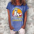 Vintage Jurasskicked Memaw Saurus Dino Grandma Gift For Womens Women's Loosen Crew Neck Short Sleeve T-Shirt Blue
