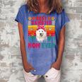 Vintage Retro Best Samoyed Mom Ever Cute Dog Headband Women's Loosen Crew Neck Short Sleeve T-Shirt Blue