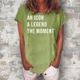An Icon A Legend The Moment Women's Loosen Crew Neck Short Sleeve T-Shirt Green
