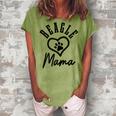 Beagle Mama Heart Paw Funny Cute Dog Lover Beagle Mom Gift For Womens Women's Loosen Crew Neck Short Sleeve T-Shirt Green