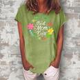 Best Mom Ever Flower Mothers Day Mommy Grandma Mama Wife Gift For Womens Women's Loosen Crew Neck Short Sleeve T-Shirt Green