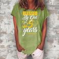 Blessed By God For 50 Years Christian Bday 50Th Birthday Gift For Womens Women's Loosen Crew Neck Short Sleeve T-Shirt Green