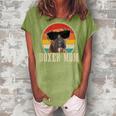 Boxer Mom Vintage Funny Boxer Dog Owner Gift For Womens Women's Loosen Crew Neck Short Sleeve T-Shirt Green