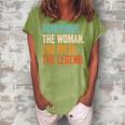 Dominique The Woman The Myth The Legend First Name Dominique Women's Loosen Crew Neck Short Sleeve T-Shirt Green