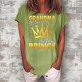 Grandma Of The Birthday Prince Boys Son Birthday Theme Party Women's Loosen Crew Neck Short Sleeve T-Shirt Green