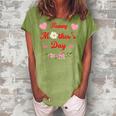 Happy Mothers Day Cute Mom Mommy Mama Grandma Flowers Women's Loosen Crew Neck Short Sleeve T-Shirt Green