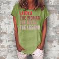 Latoya The Woman Myth Legend Personalized Name Birthday Gift Women's Loosen Crew Neck Short Sleeve T-Shirt Green