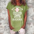 My Favorite Baseball Player Calls Me Grammie Outfit Baseball Gift For Womens Women's Loosen Crew Neck Short Sleeve T-Shirt Green