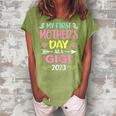 My First Mothers Day As A Gigi 2023 Happy Mothers Day Gift For Womens Women's Loosen Crew Neck Short Sleeve T-Shirt Green