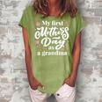 My First Mothers Day As A Grandma First Time Grandmother Women's Loosen Crew Neck Short Sleeve T-Shirt Green