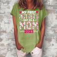My First Mothers Day As A Mom 2023 New Mom Baby Announcement Gift For Womens Women's Loosen Crew Neck Short Sleeve T-Shirt Green