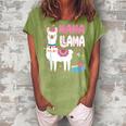 Nana Llama Grandma Of A Birthday Boy Girl Llama Birthday Women's Loosen Crew Neck Short Sleeve T-Shirt Green
