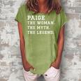 Paige The Woman Myth Legend Custom Name Women's Loosen Crew Neck Short Sleeve T-Shirt Green