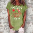 Personalized Named Gifts For Mothers With Olivia Name Gift For Womens Women's Loosen Crew Neck Short Sleeve T-Shirt Green