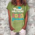 Proud Girlfriend Of A Class Of 2023 Graduate Graduation Gift For Womens Women's Loosen Crew Neck Short Sleeve T-Shirt Green