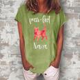 Purrfect Nana Cute Cat Lover Matching Family Gift For Womens Women's Loosen Crew Neck Short Sleeve T-Shirt Green