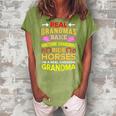 Real Grandmas Bake Awesome Grandmas Ride Horses Colt Gift For Womens Women's Loosen Crew Neck Short Sleeve T-Shirt Green