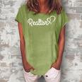 Realtor Real Estate Agent Heart House Rent Broker Gift Gift For Womens Women's Loosen Crew Neck Short Sleeve T-Shirt Green